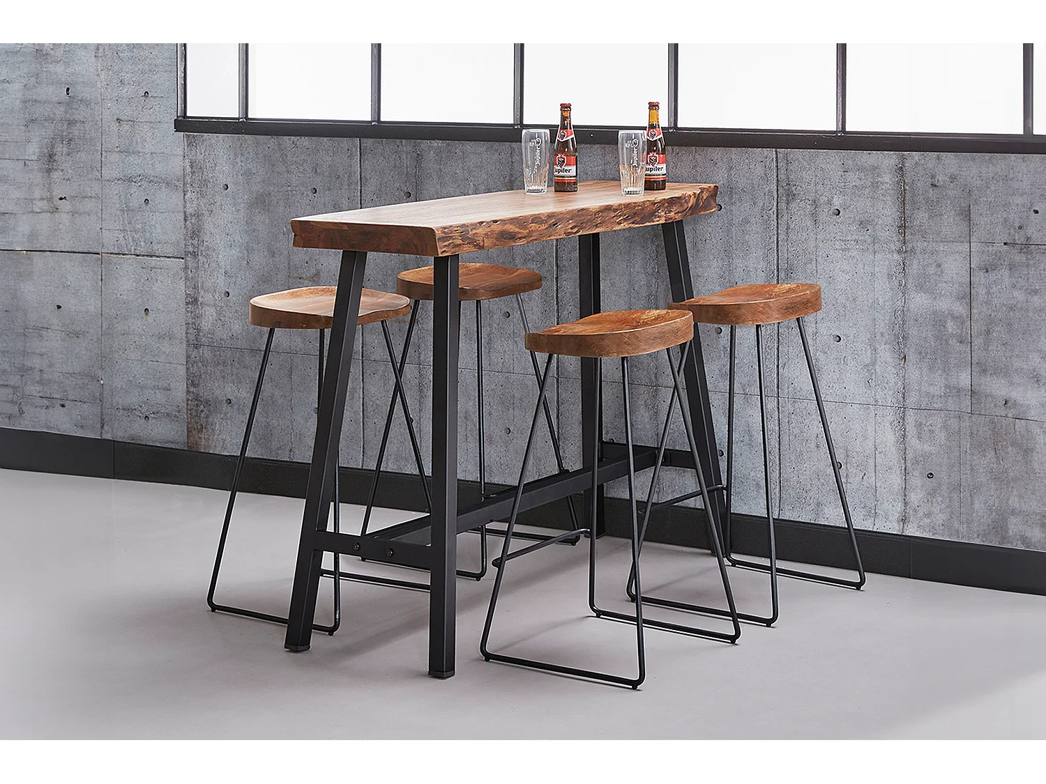 Bartisch - Holz Holz - 125 x 46 cm - DARAT