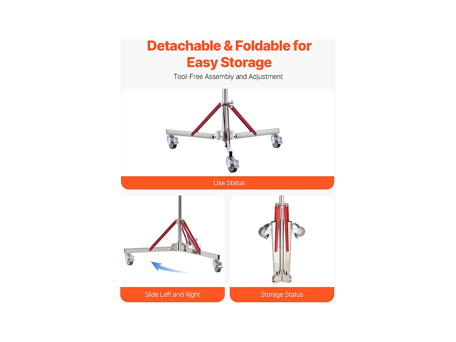 Support d'Éclairage Robuste SucceBuy avec Roulettes, Trépied de 320 cm