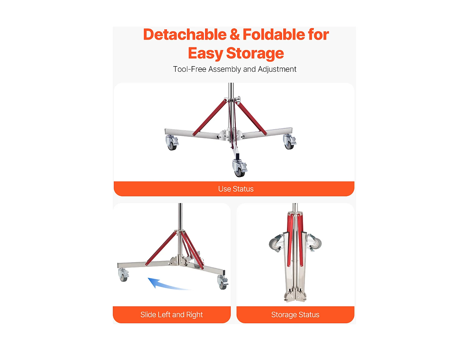 Support d'Éclairage Robuste SucceBuy avec Roulettes, Trépied de 320 cm
