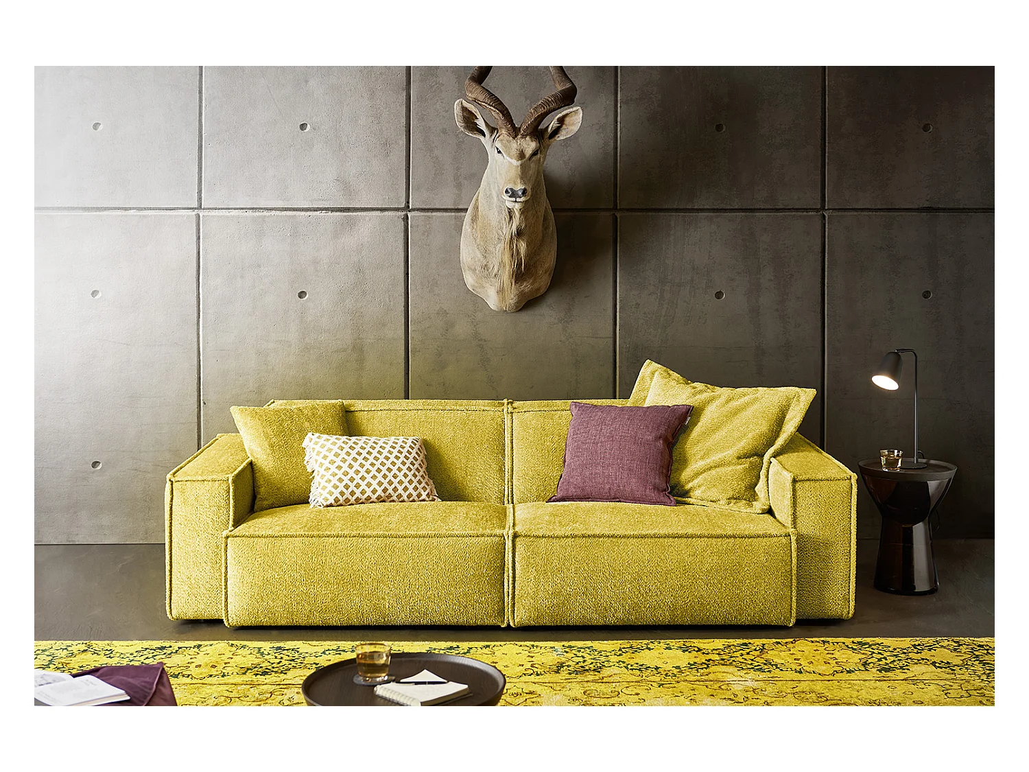 Canapé - jaune tissu tissé - SAMU