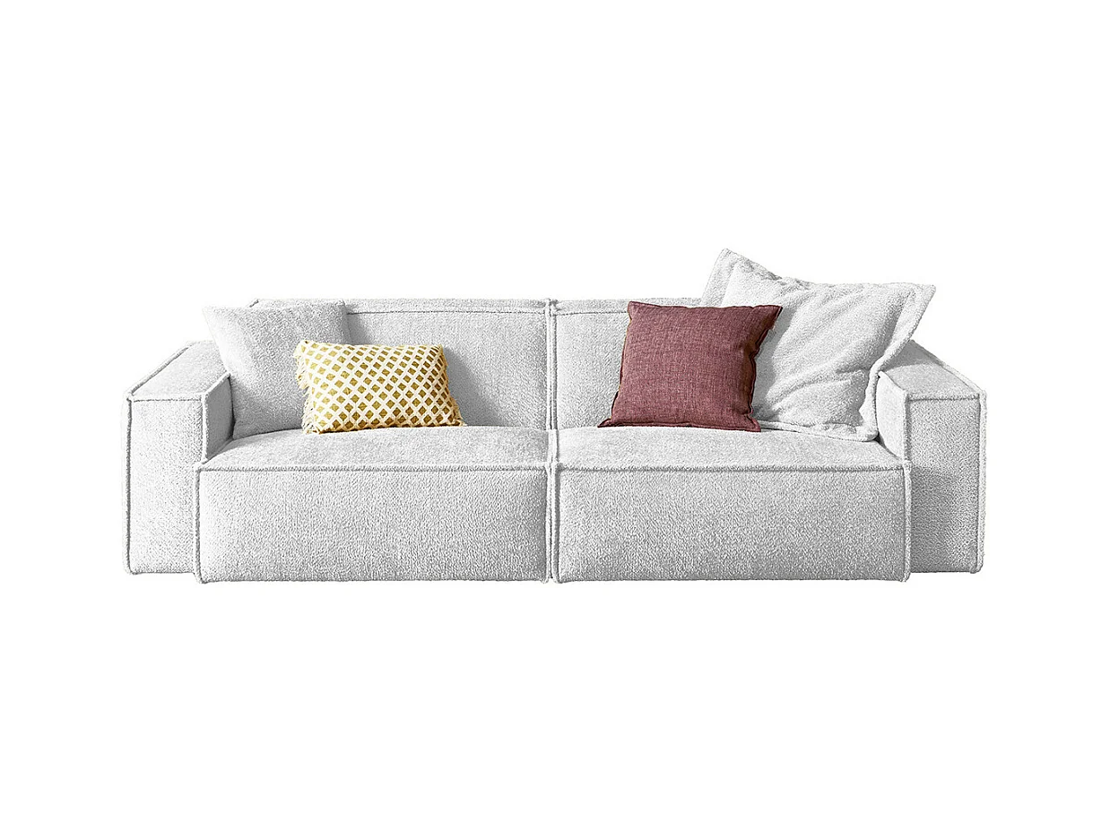 Canapé - gris clair tissu tissé - SAMU