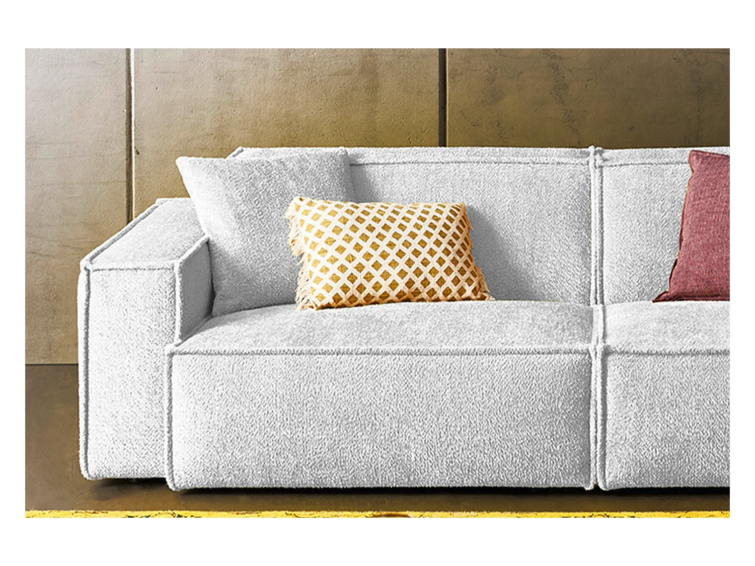 Canapé - gris clair tissu tissé - SAMU