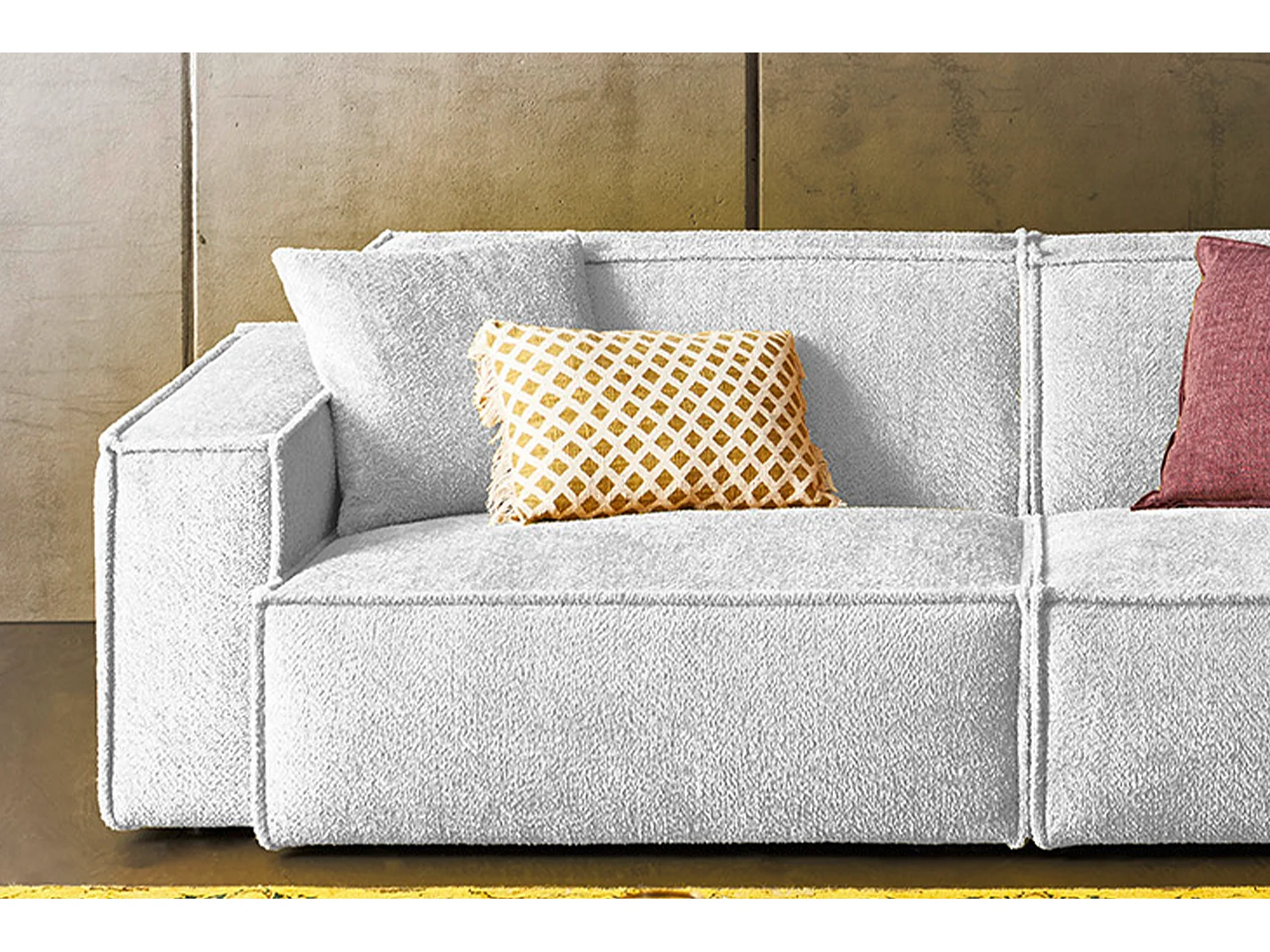 Canapé - gris clair tissu tissé - SAMU