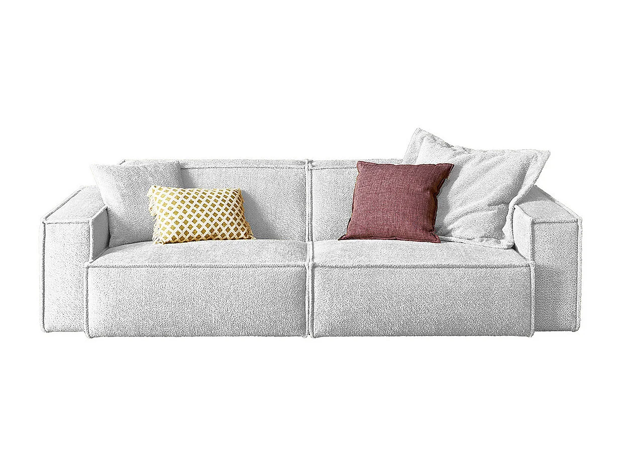 Sofa - Hellgrau Webstoff - SAMU