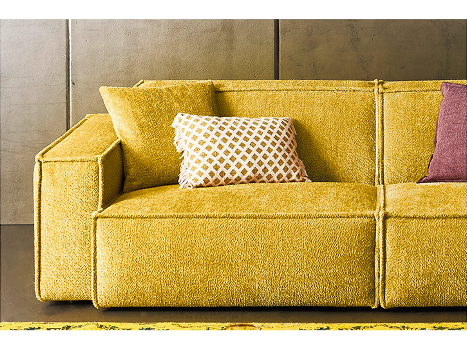 Canapé - jaune tissu tissé - SAMU