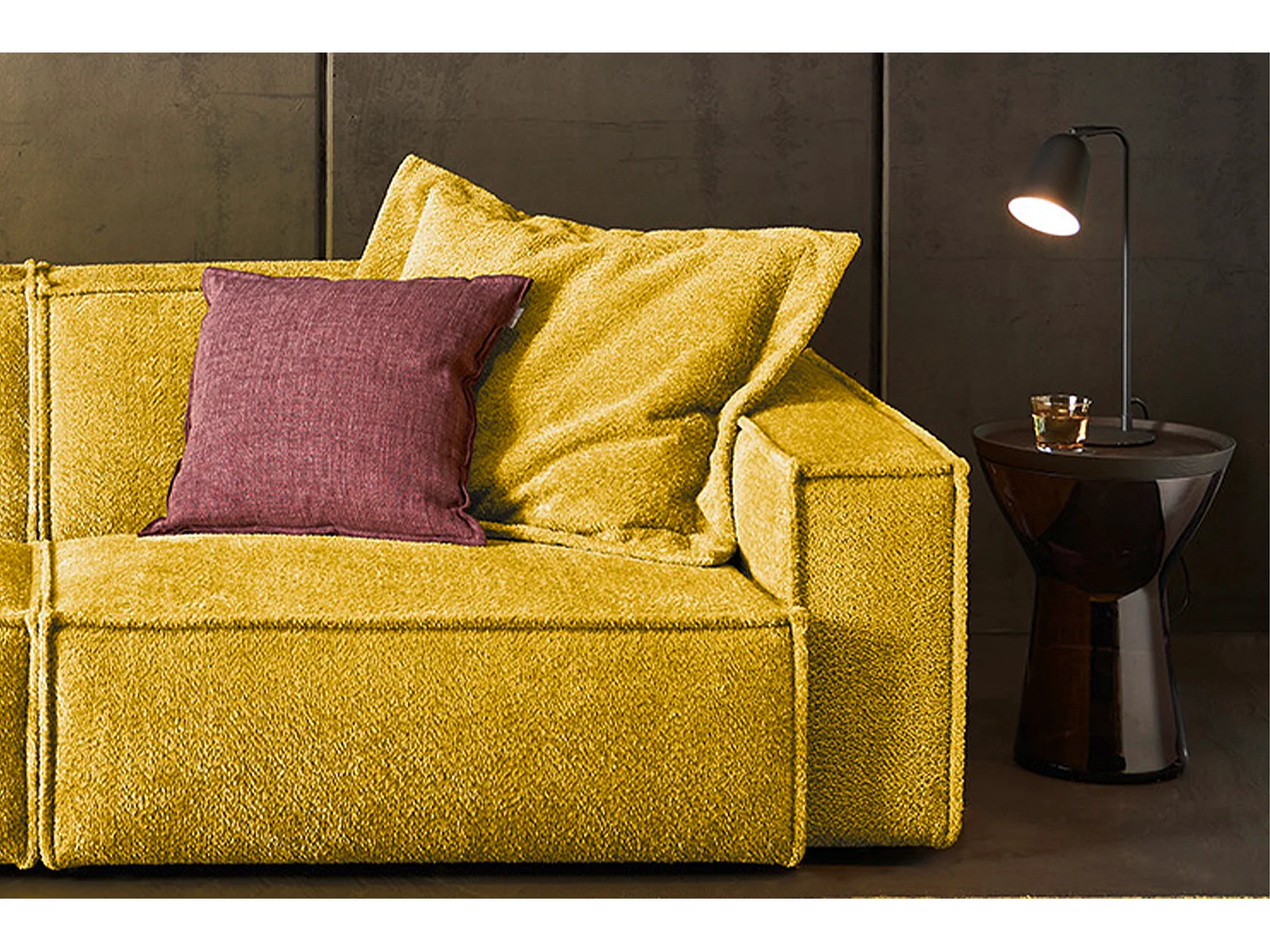 Canapé - jaune tissu tissé - SAMU