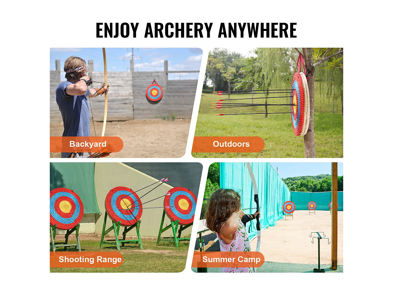 Cible de Tir à l'Arc d'Extérieur SucceBuy, 50,8 cm, Cible de Flèche en Paille Solide pour le Tir à l'Arc