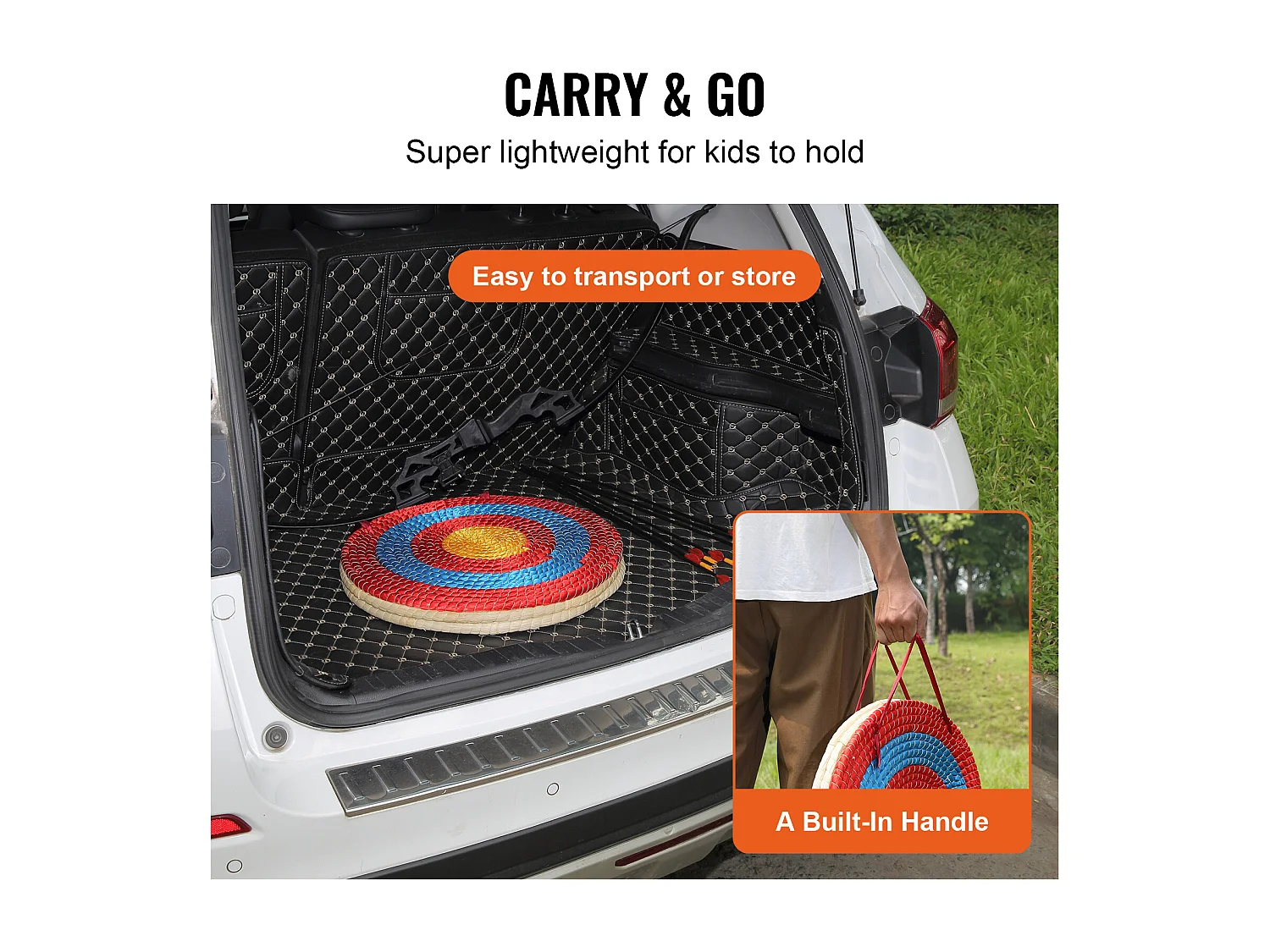 Cible de Tir à l'Arc d'Extérieur SucceBuy, 50,8 cm, Cible de Flèche en Paille Solide pour le Tir à l'Arc