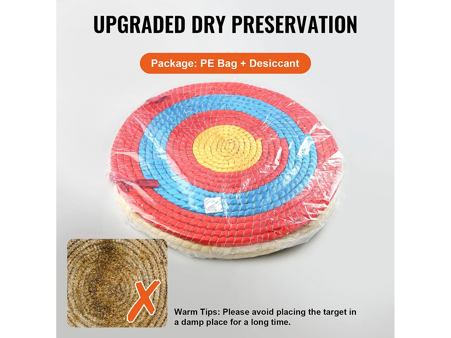 Cible de Tir à l'Arc d'Extérieur SucceBuy, 50,8 cm, Cible de Flèche en Paille Solide pour le Tir à l'Arc