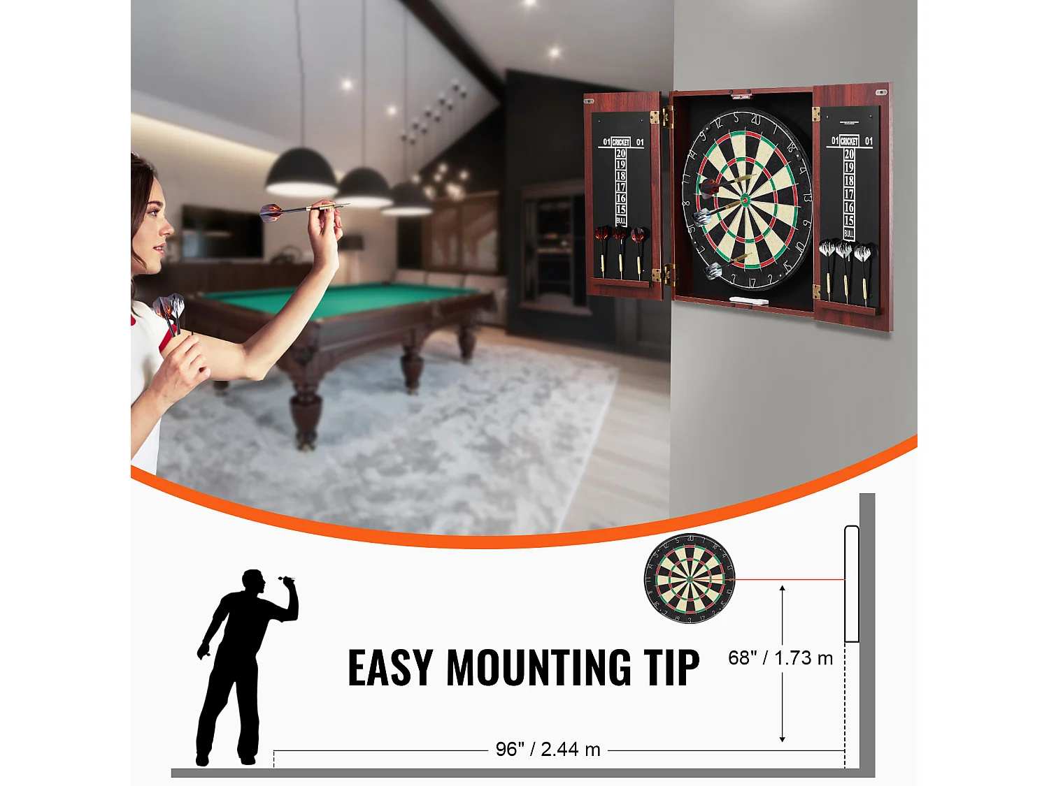 Dart-Set mit Stahlspitzen SucceBuy, Offizielle Größe, mit Zubehör