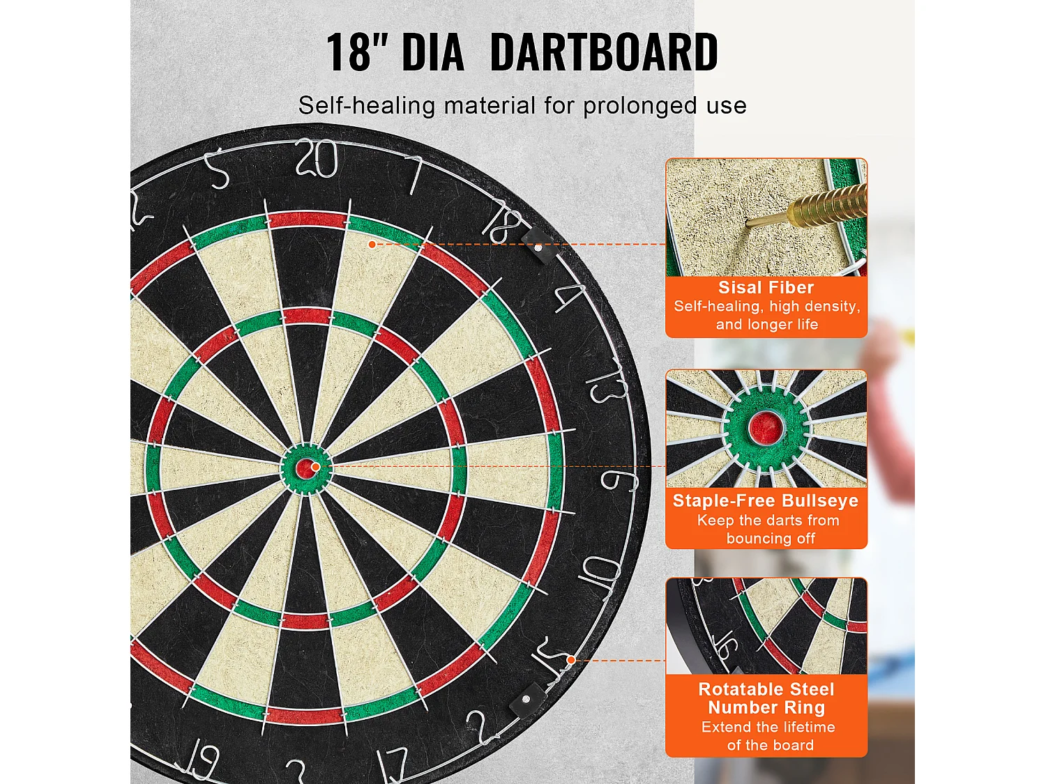 Dart-Set mit Stahlspitzen SucceBuy, Offizielle Größe, mit Zubehör