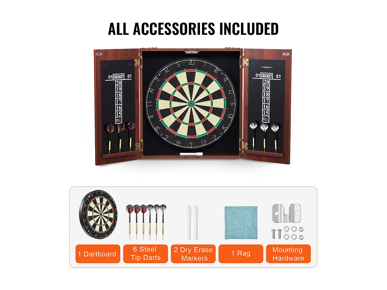 Dart-Set mit Stahlspitzen SucceBuy, Offizielle Größe, mit Zubehör