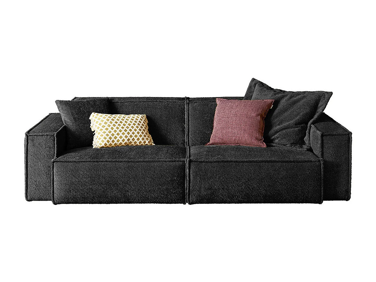 Canapé - Noir tissu tissé - SAMU