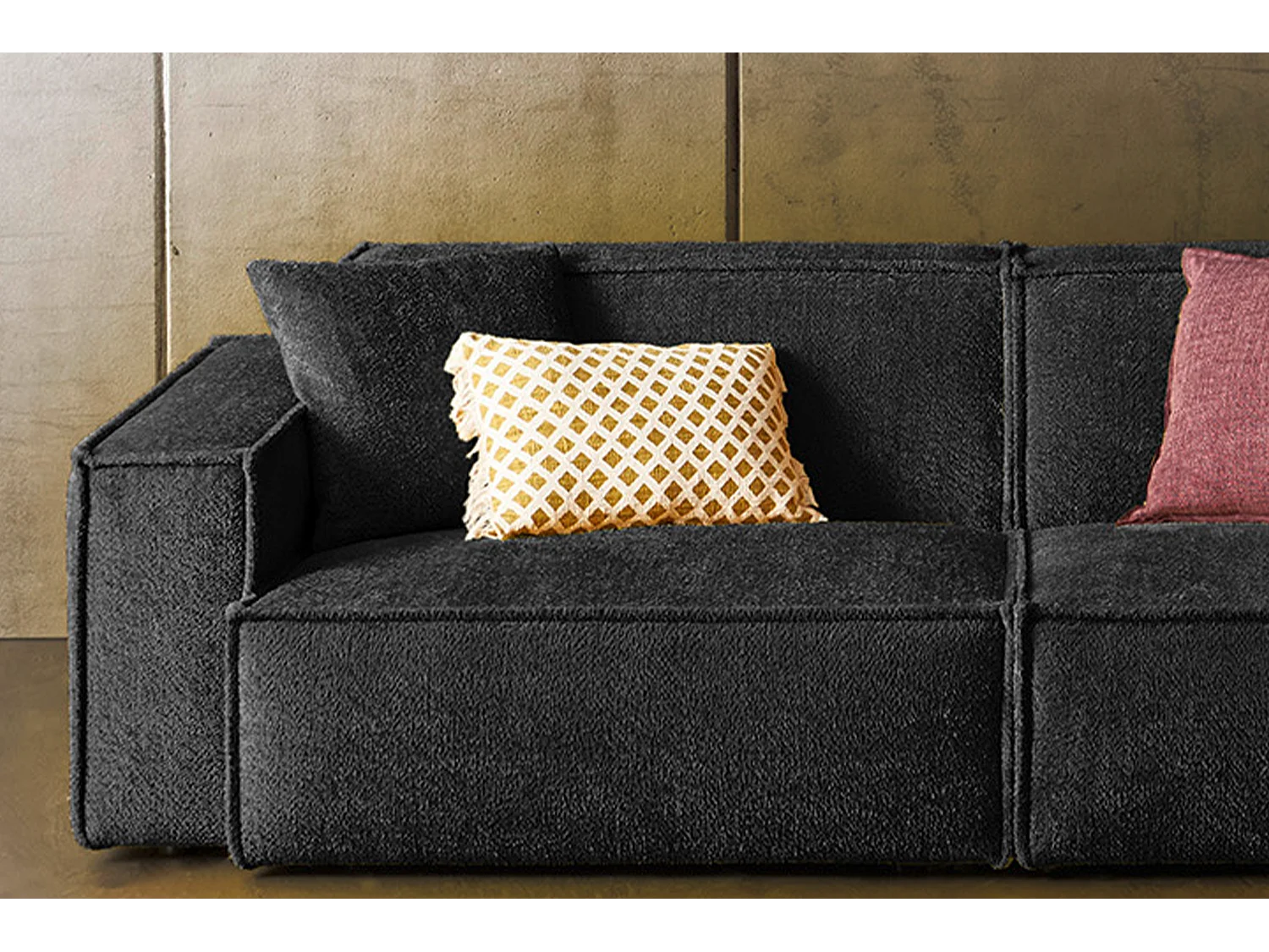 Sofa - Schwarz Webstoff - SAMU