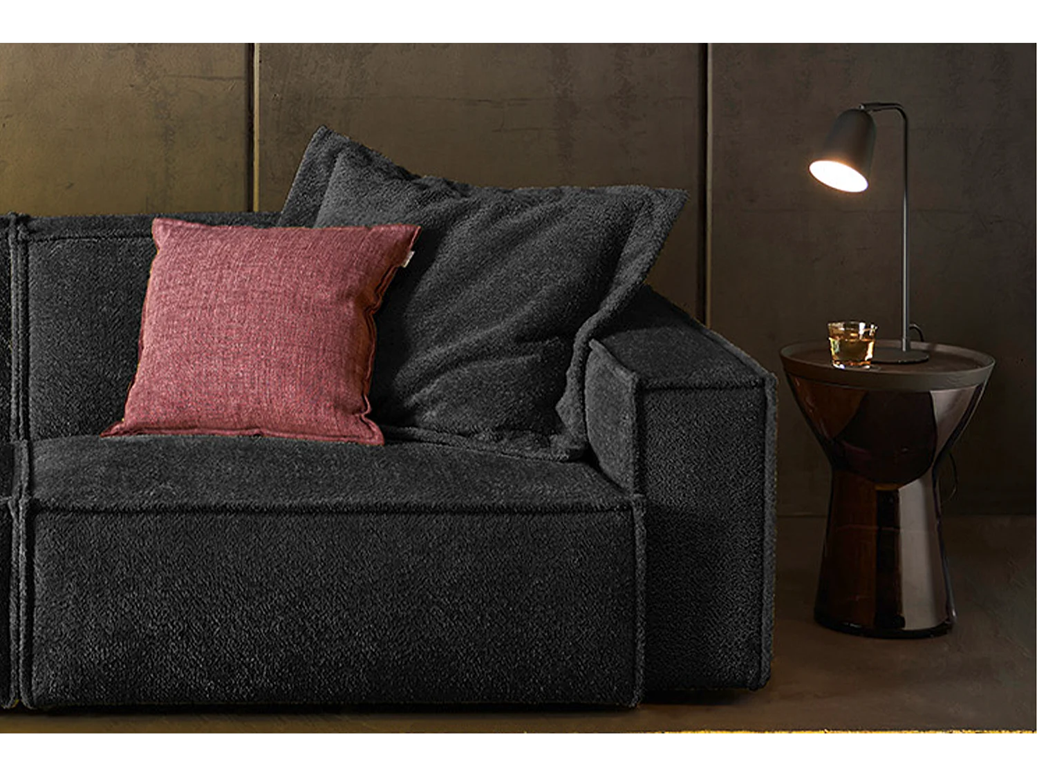 Sofa - Schwarz Webstoff - SAMU