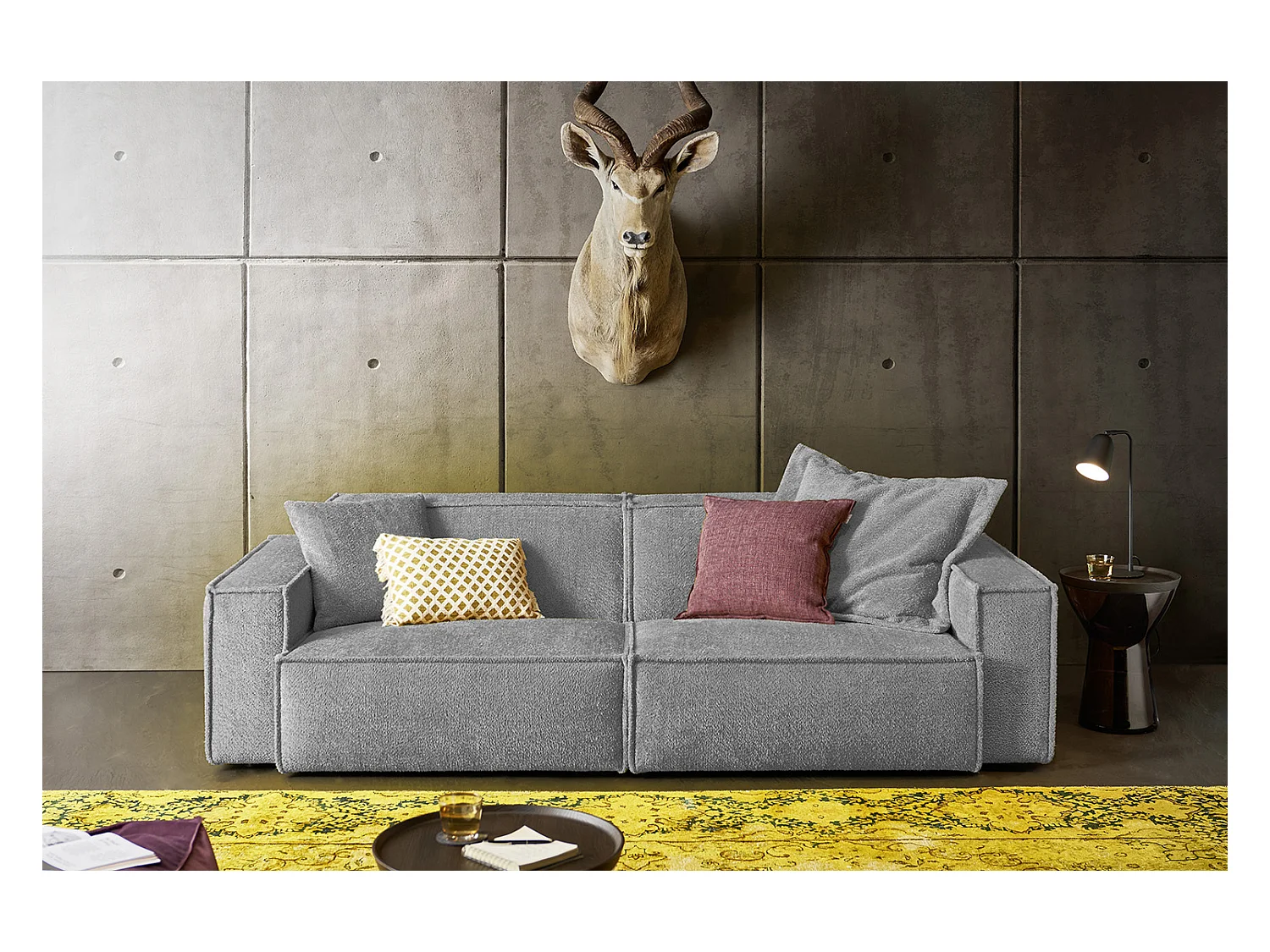 Canapé - Gris tissu tissé - SAMU