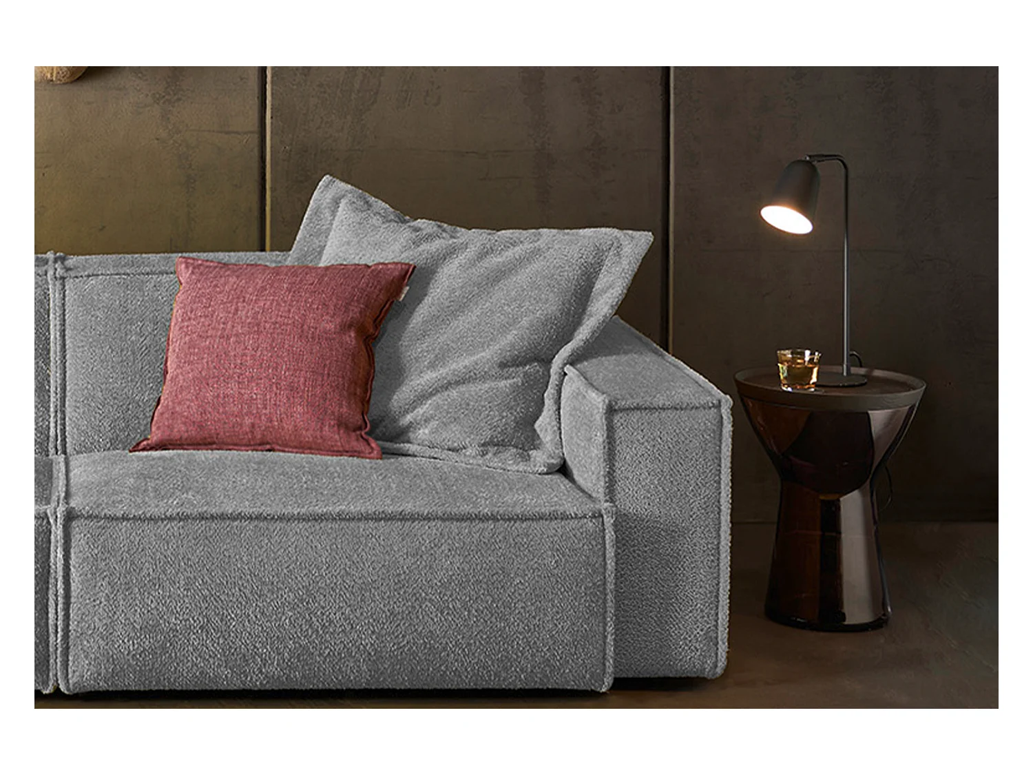 Canapé - Gris tissu tissé - SAMU