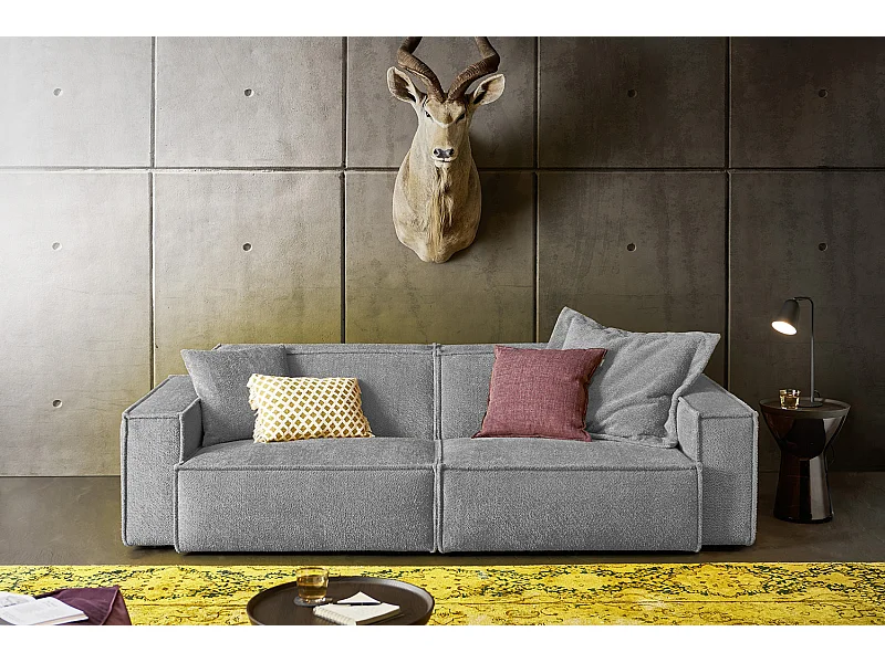 Sofa - Grau Webstoff - SAMU