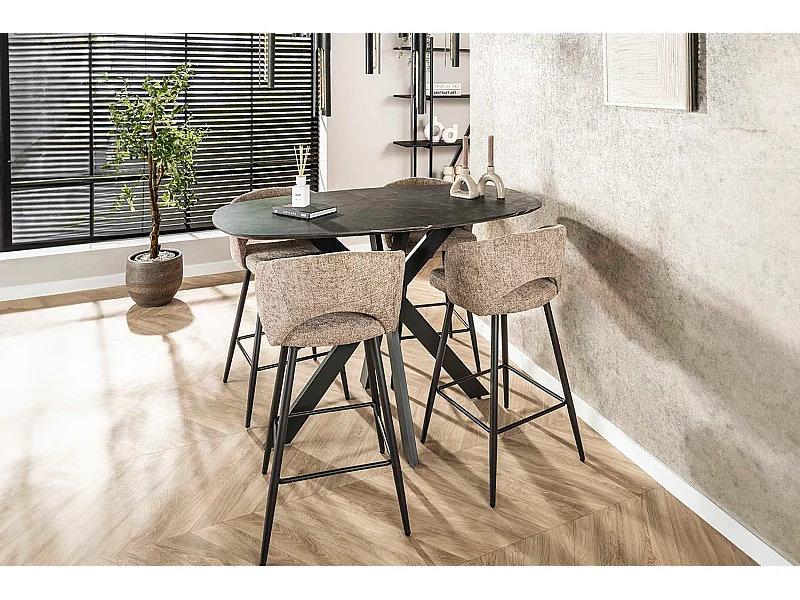 Bartisch - Schwarz Holz - 140 x 80 cm - SESTA