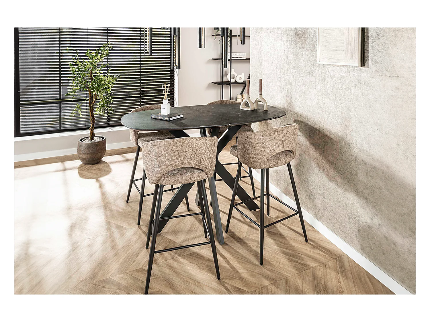 Bartisch - Schwarz Holz - 140 x 80 cm - SESTA