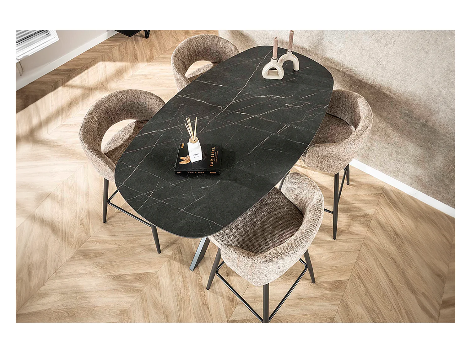 Bartisch - Schwarz Holz - 140 x 80 cm - SESTA