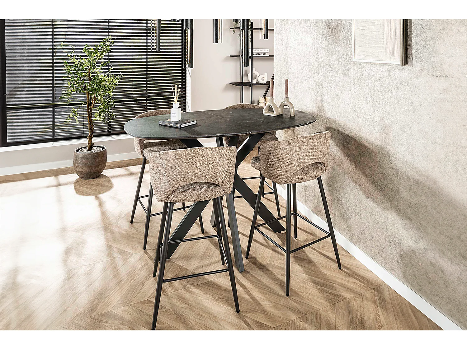 Bartafel - Zwart Hout - 140 x 80 cm - SESTA