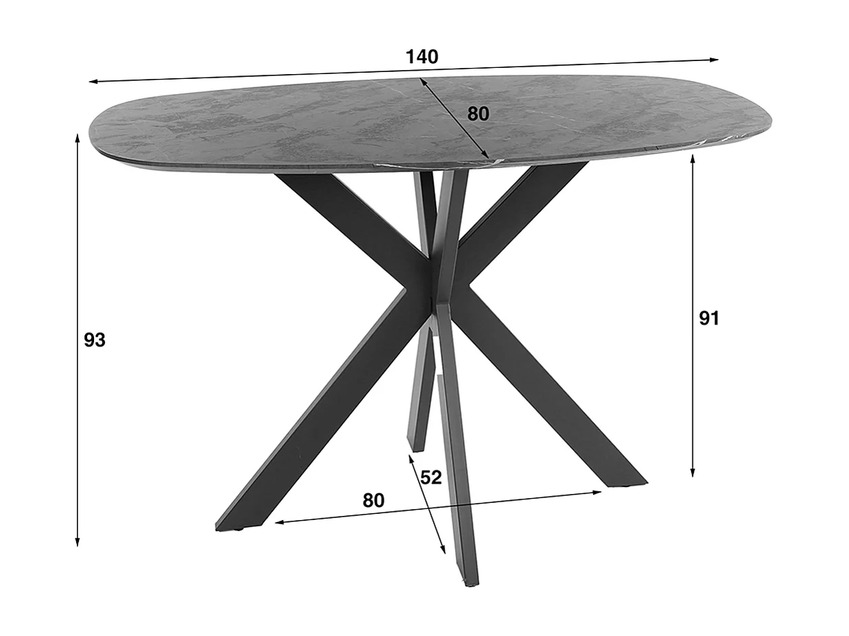 Bartafel - Zwart Hout - 140 x 80 cm - SESTA