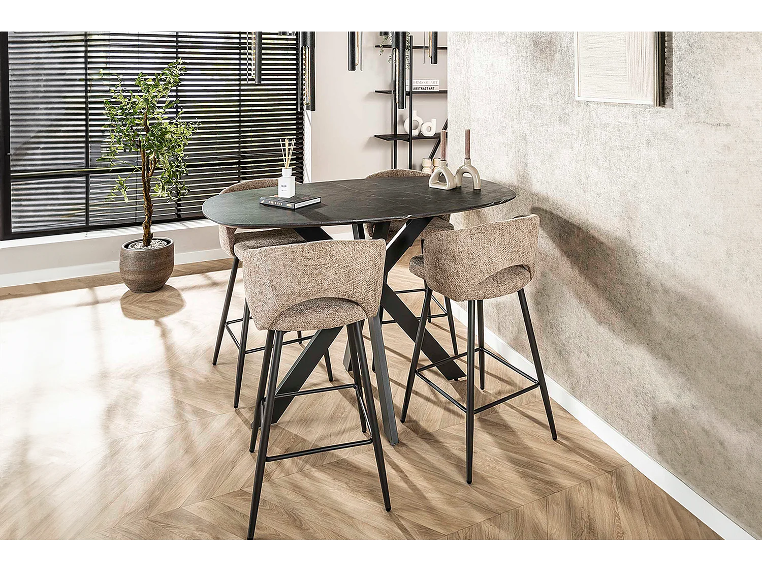 Bartafel - Zwart Hout - 140 x 80 cm - SESTA