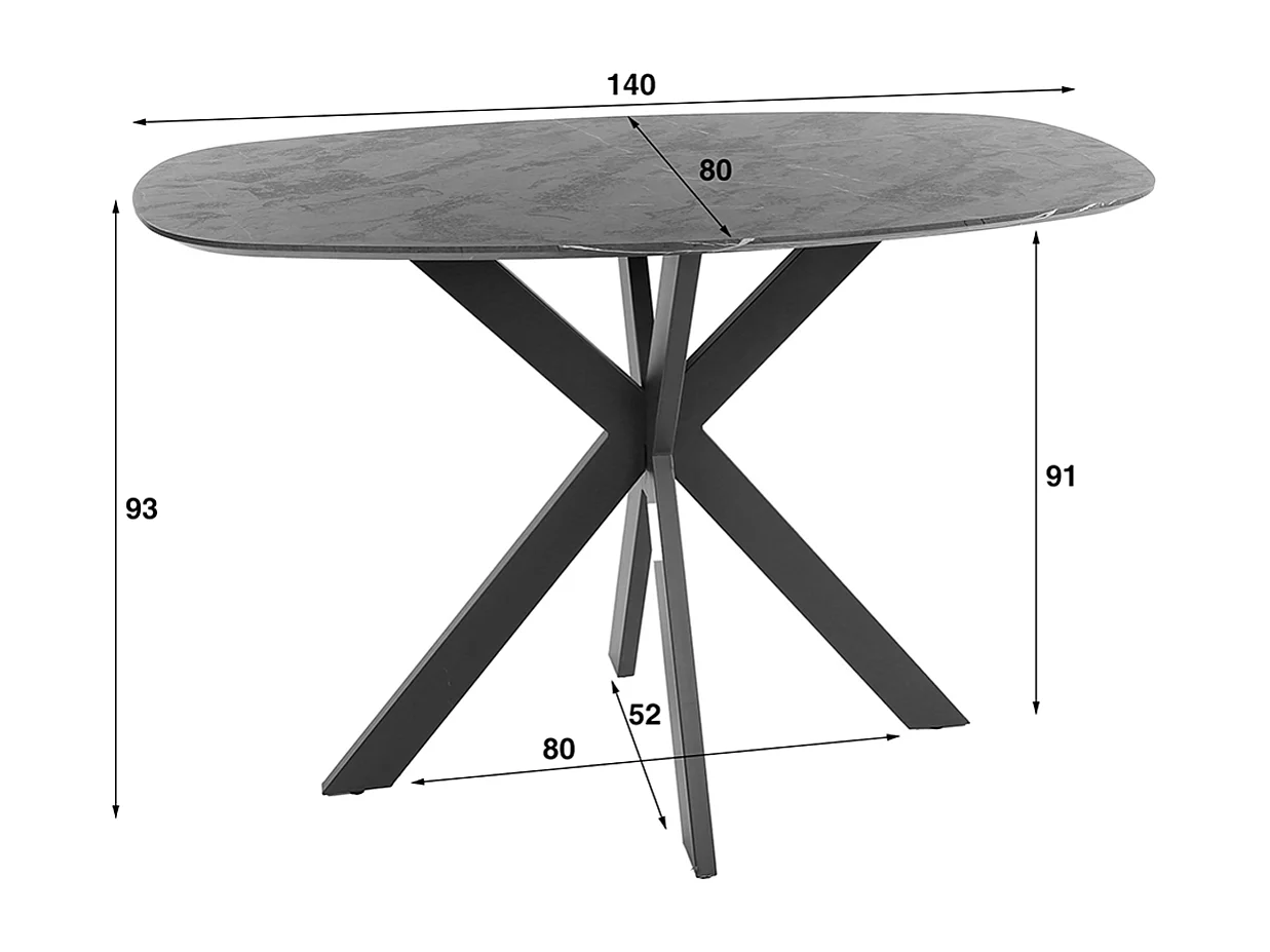 Bartafel - Zwart Hout - 140 x 80 cm - SESTA
