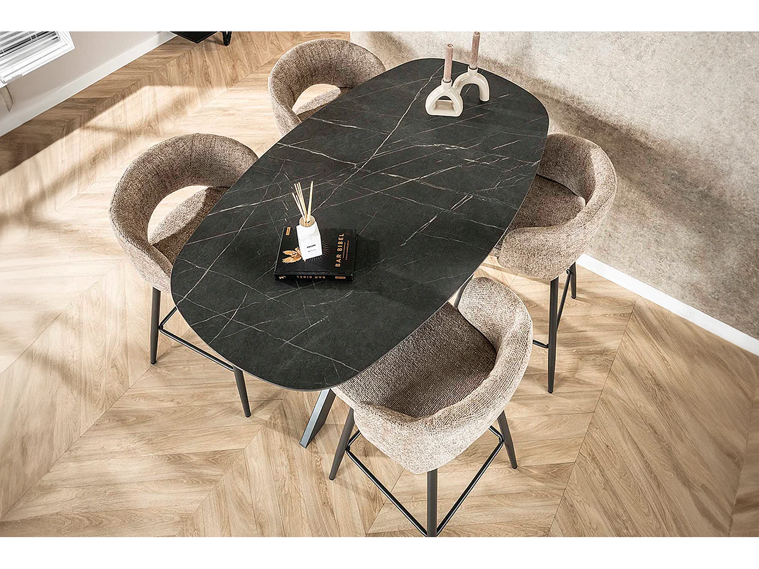 Bartafel - Zwart Hout - 140 x 80 cm - SESTA