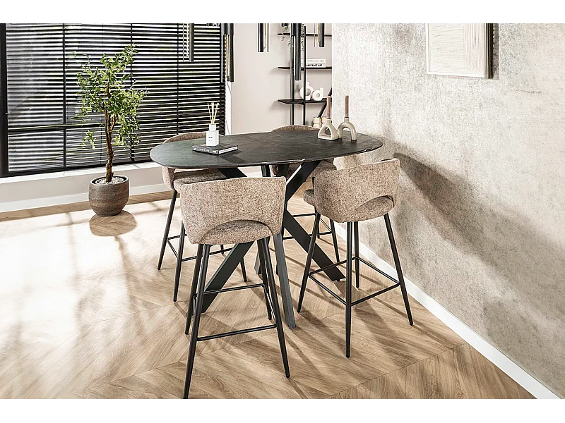 Bartisch - Schwarz Holz - 140 x 80 cm - SESTA