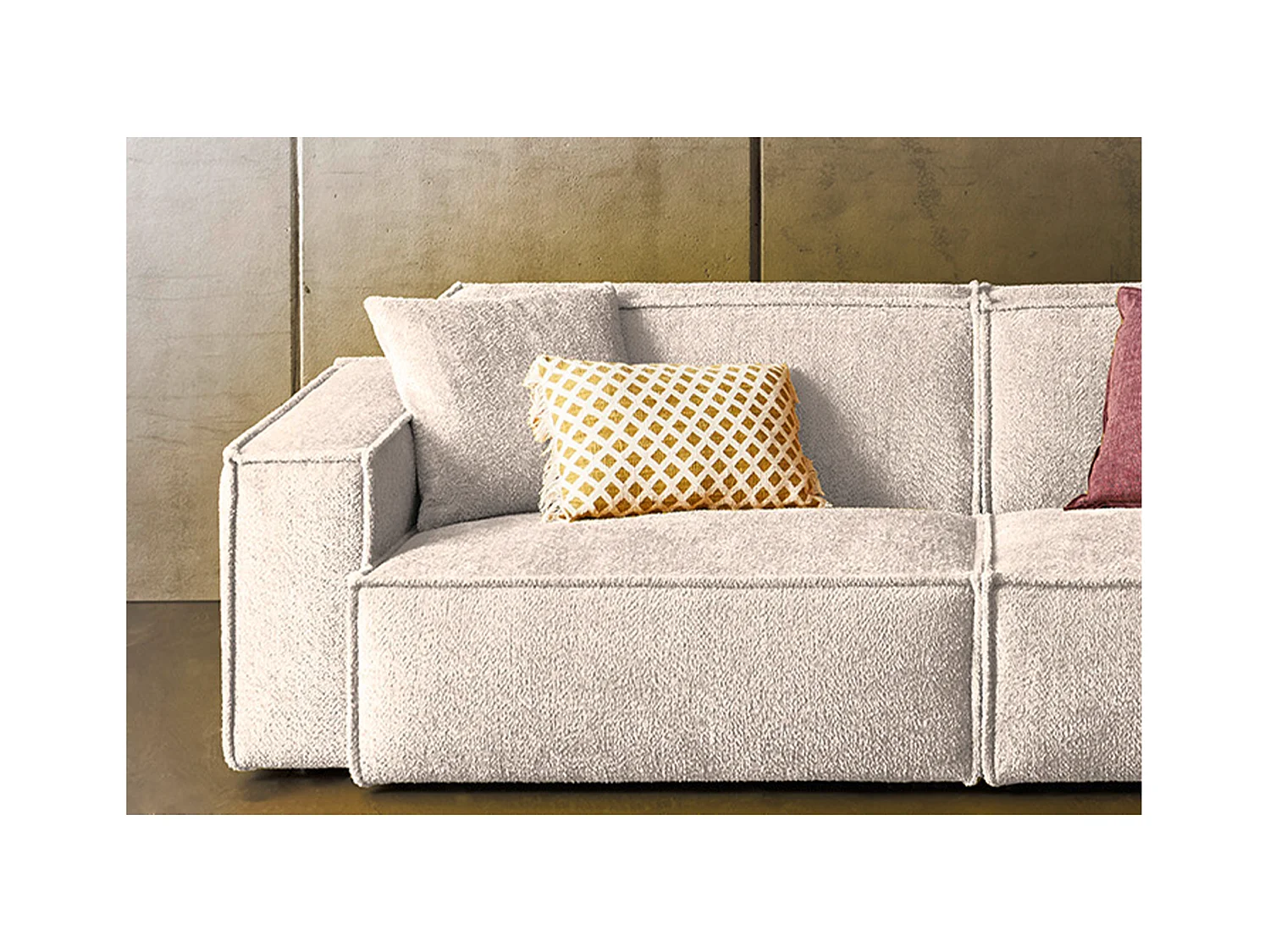 Canapé - blanc tissu tissé - SAMU