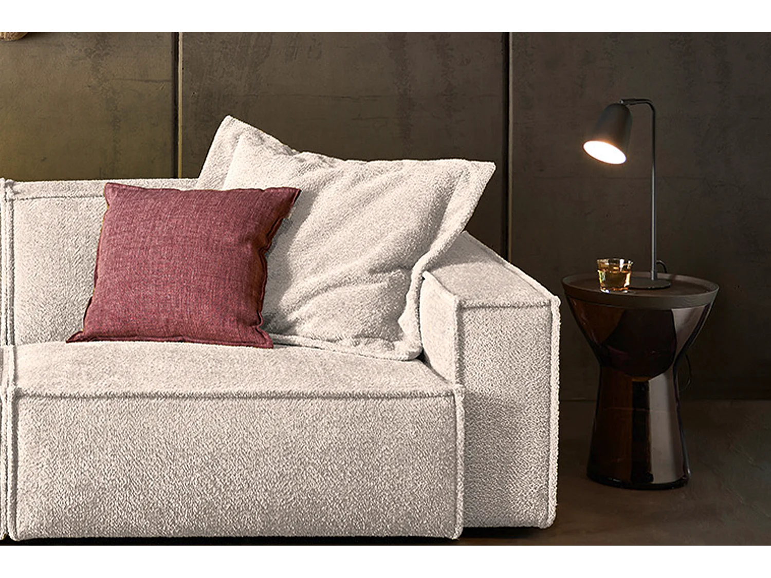 Divano - bianco tessuto intrecciato - SAMU