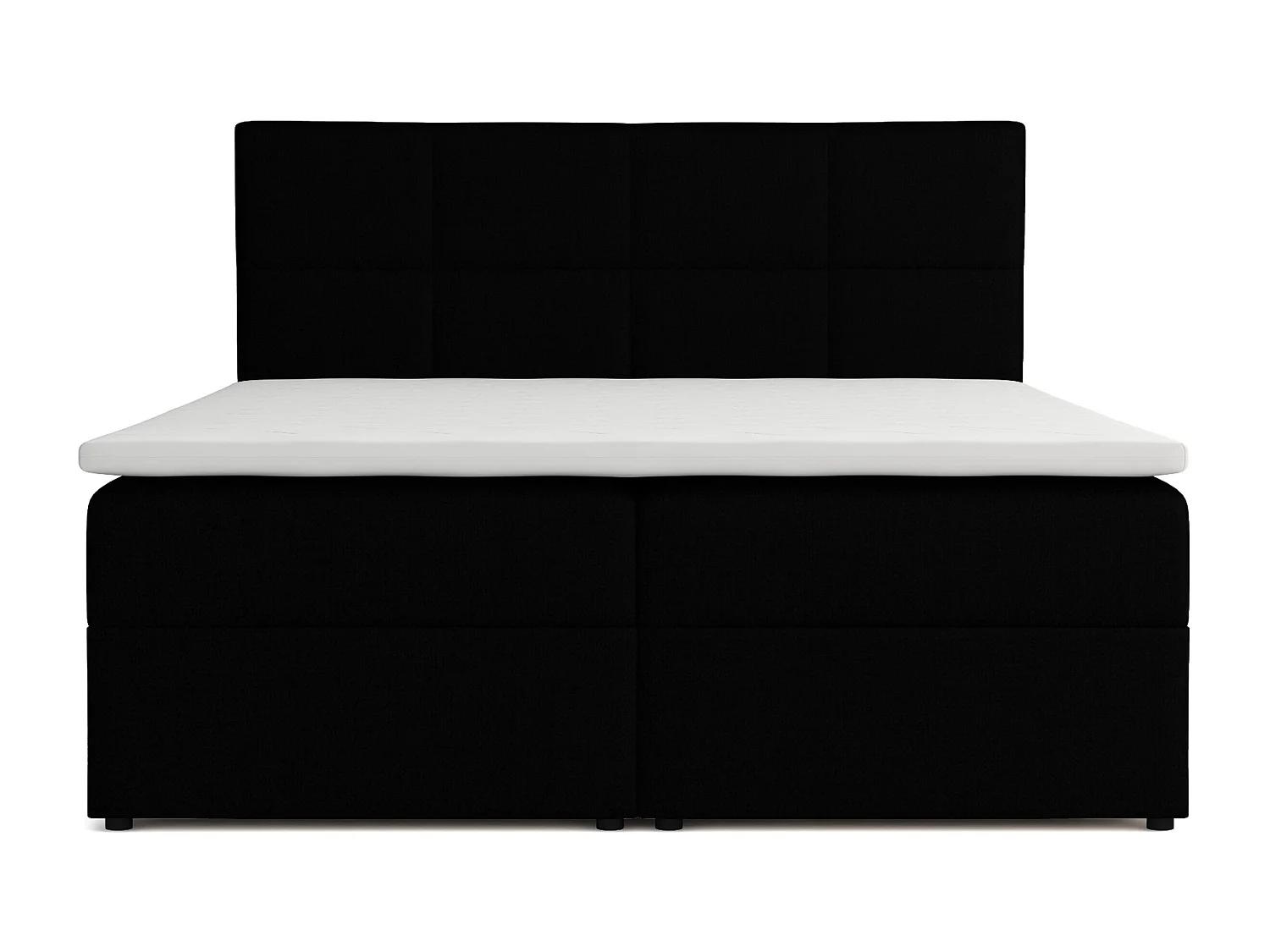 Lit Boxspring Betty avec 2 caissons de lit, lit rembourré dimensions: 160x200, couleur: noir, tissu velours