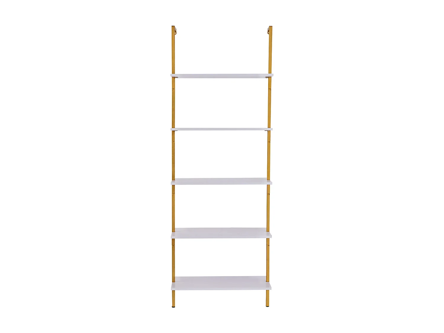 Rek SucceBuy met 5 Niveaus, 64x30 cm, Wandmontage, Rustiek Hout, Opbergruimte, Witgoud, Woonruimtes