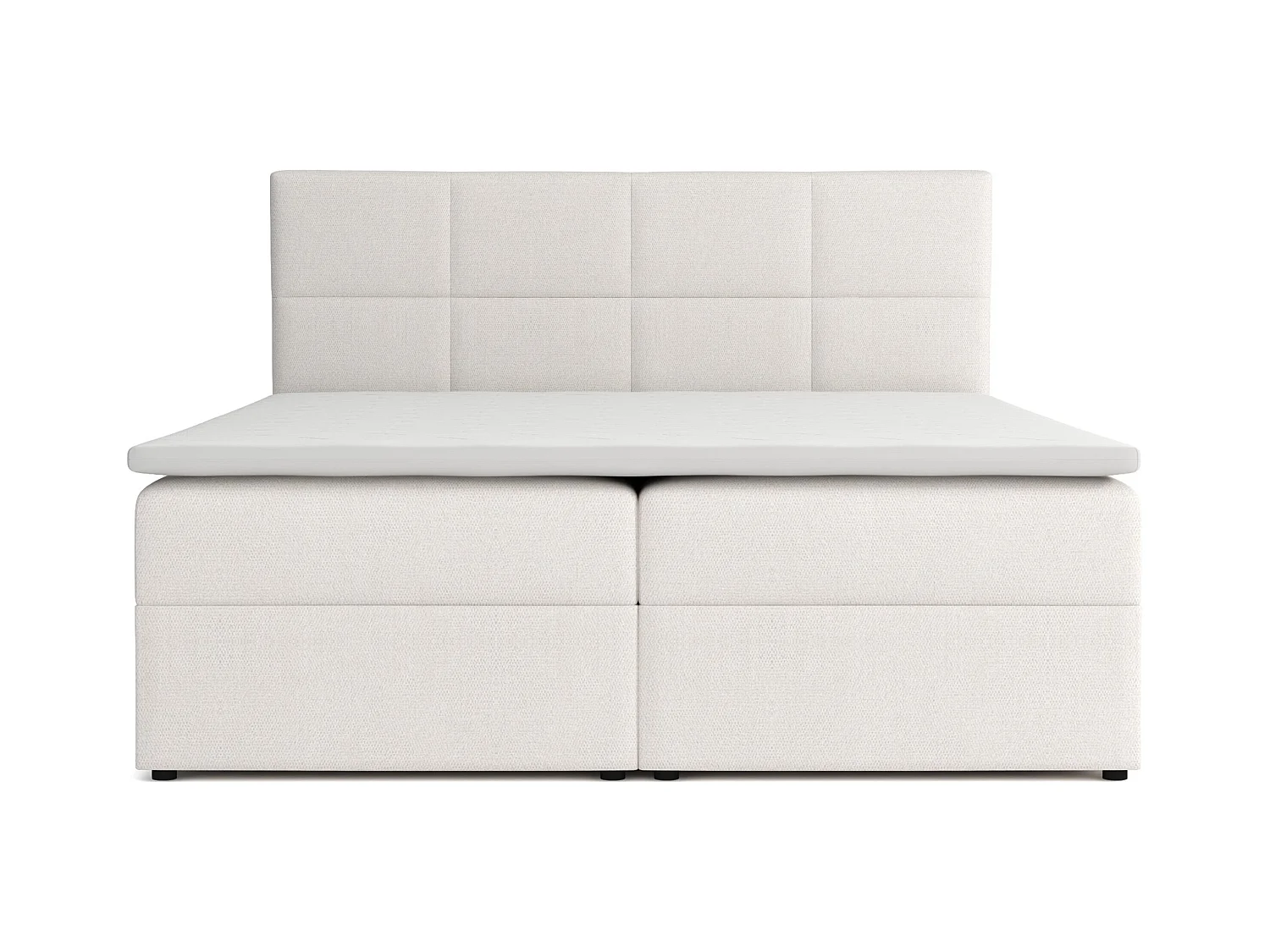 Lit Boxspring Betty avec 2 caissons de lit, lit rembourré Dimensions: 160x200, Couleur: Beige, Tissu velours, Lit double avec matelas Bonell incl. topper