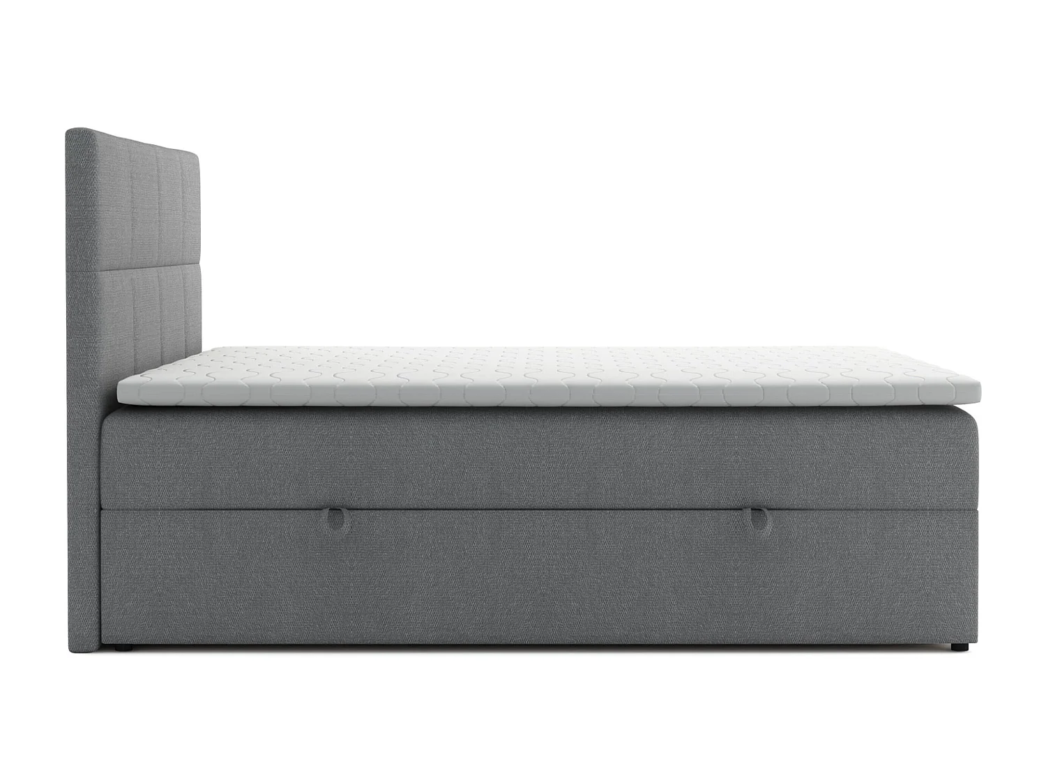 Lit Boxspring Betty avec 2 caissons de lit, lit rembourré dimensions: 140x200, couleur: gris, tissu velours