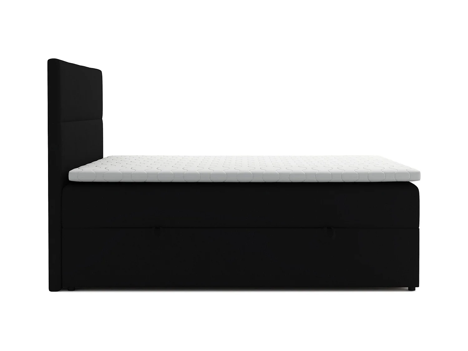 Lit Boxspring Betty avec 2 caissons de lit, lit rembourré dimensions: 140x200, couleur: noir, tissu velours