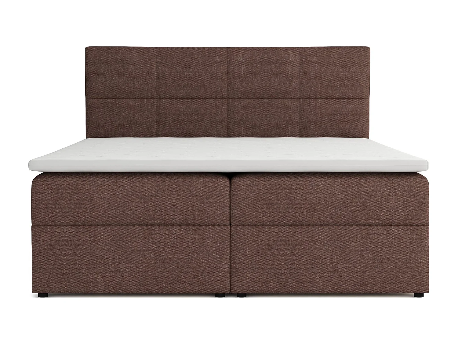 Lit Boxspring Betty avec 2 caissons de lit, lit rembourré dimensions: 140x200, couleur: brun, tissu velours
