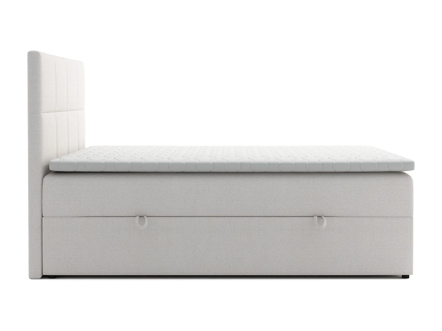 Lit Boxspring Betty avec 2 caissons de lit, lit rembourré Dimensions: 180x200, Couleur: Beige, Tissu velours, Lit double avec matelas Bonell incl. topper