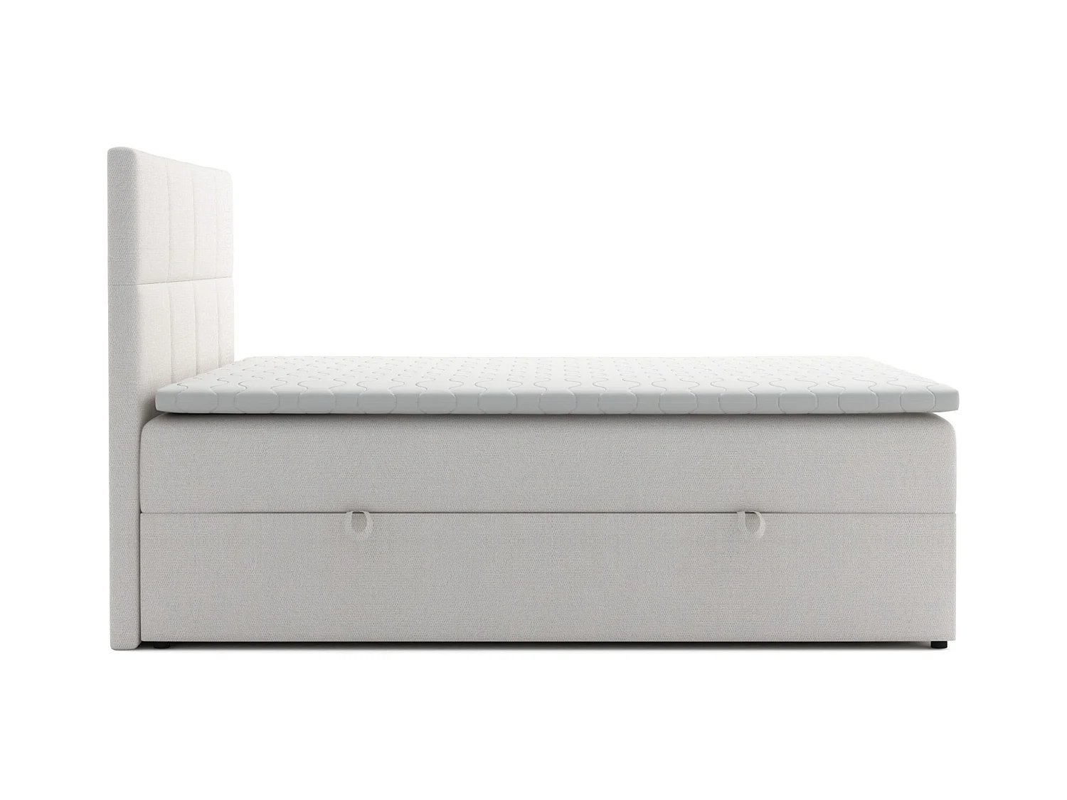 Lit Boxspring Betty avec 2 caissons de lit, lit rembourré dimensions: 140x200, couleur: beige, tissu velours
