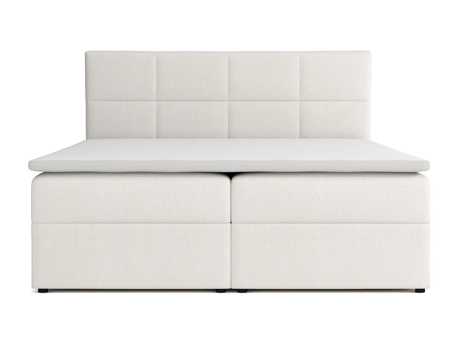 Lit Boxspring Betty avec 2 caissons de lit, lit rembourré dimensions: 140x200, couleur: beige, tissu velours