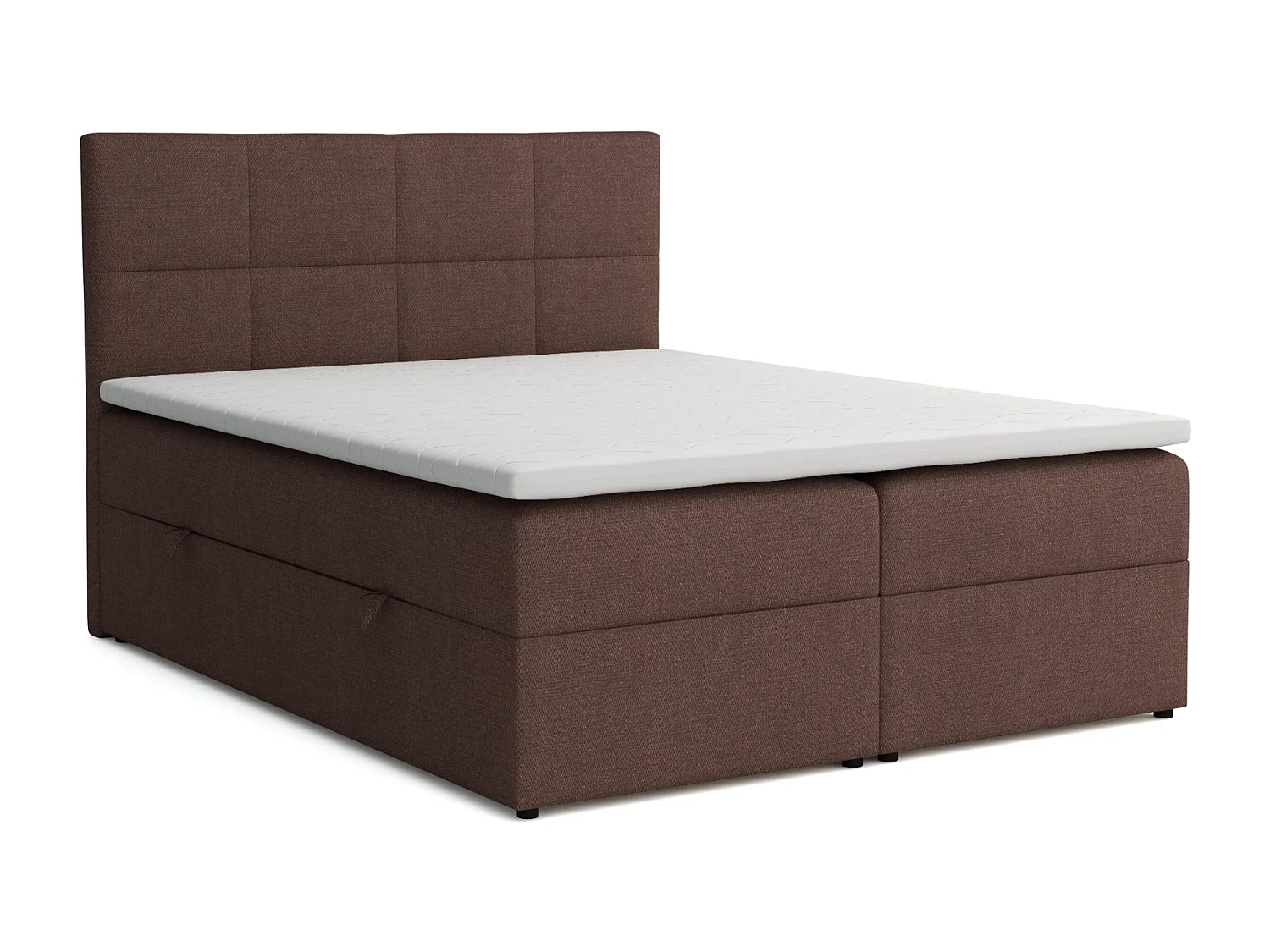 Lit Boxspring Betty avec 2 caissons de lit, lit rembourré dimensions: 160x200, couleur: brun, tissu velours