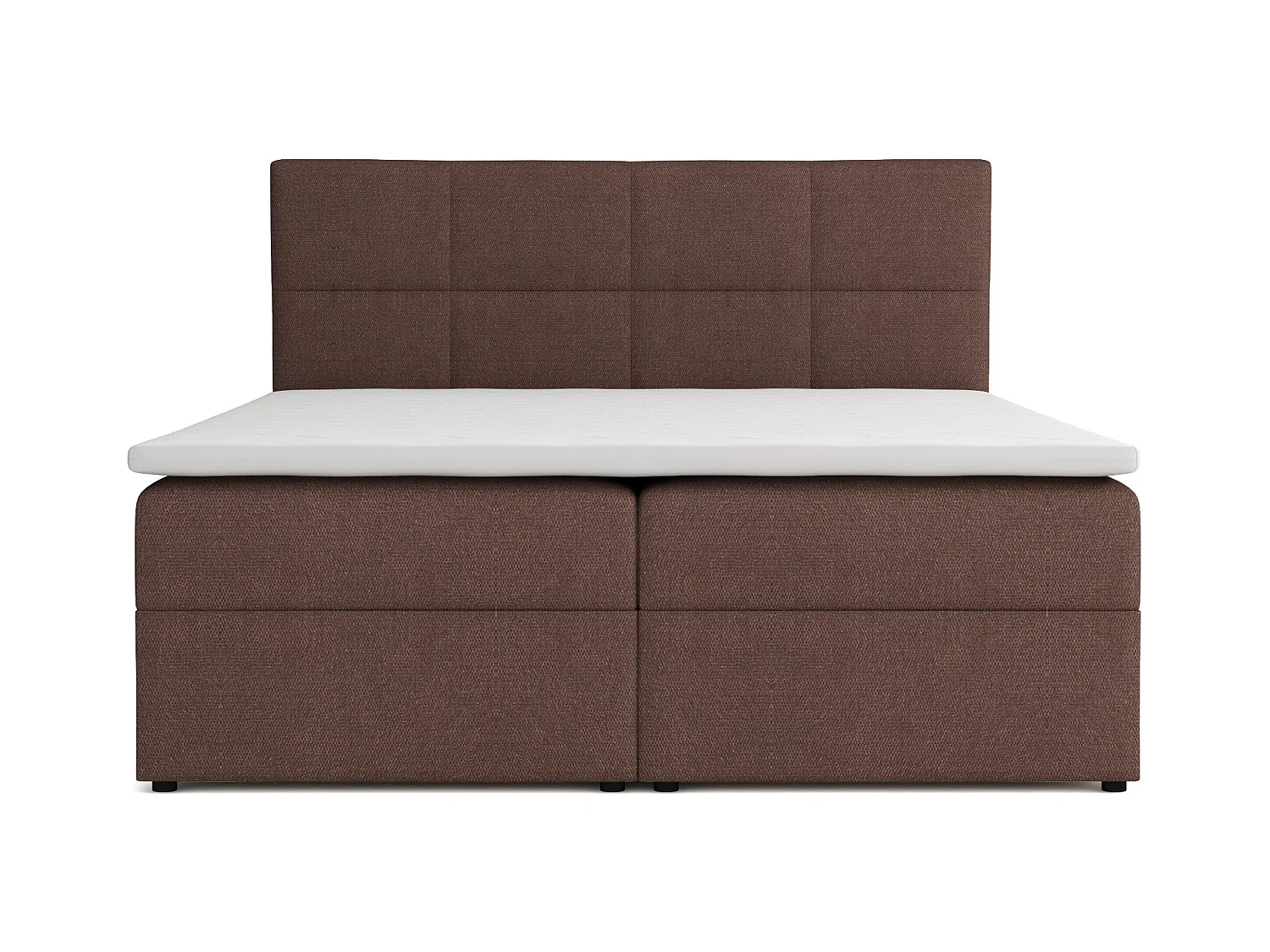Lit Boxspring Betty avec 2 caissons de lit, lit rembourré dimensions: 180x200, couleur: brun, tissu velours