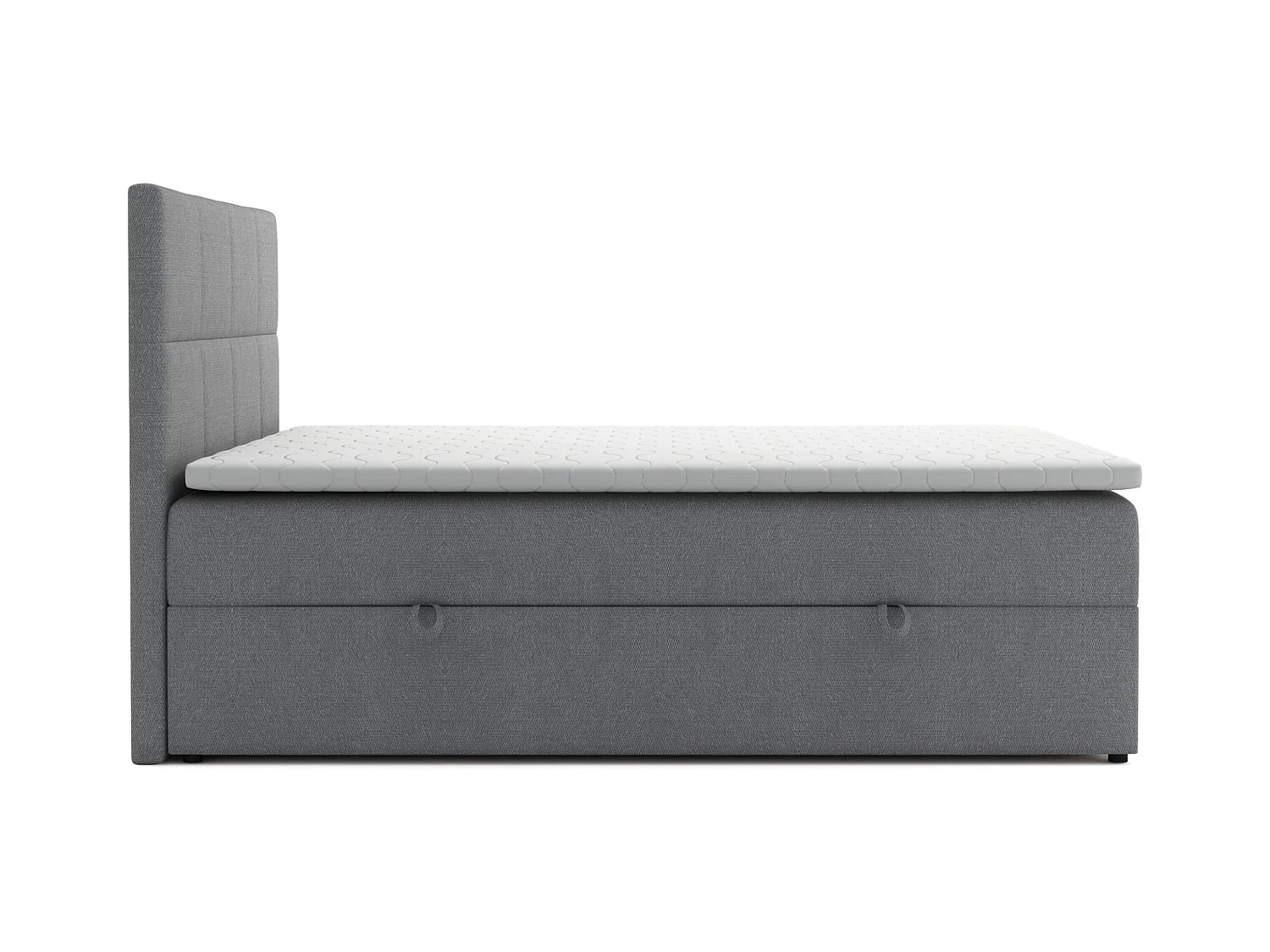 Lit Boxspring Betty avec 2 caissons de lit, lit rembourré dimensions: 180x200, couleur: gris, tissu velours