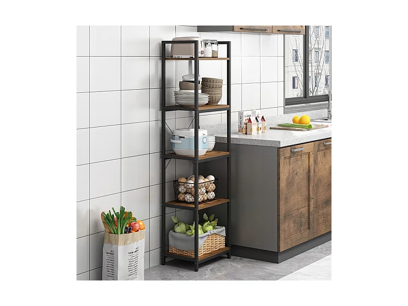 Libreria a scala alta a soppalco in metallo industriale 154 cm