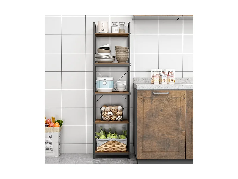 Libreria a scala alta a soppalco in metallo industriale 154 cm