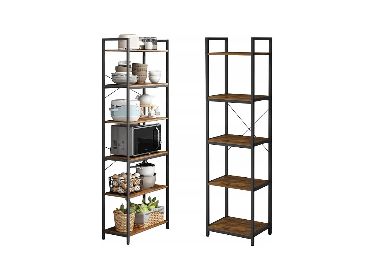 Libreria a scala alta a soppalco in metallo industriale 154 cm