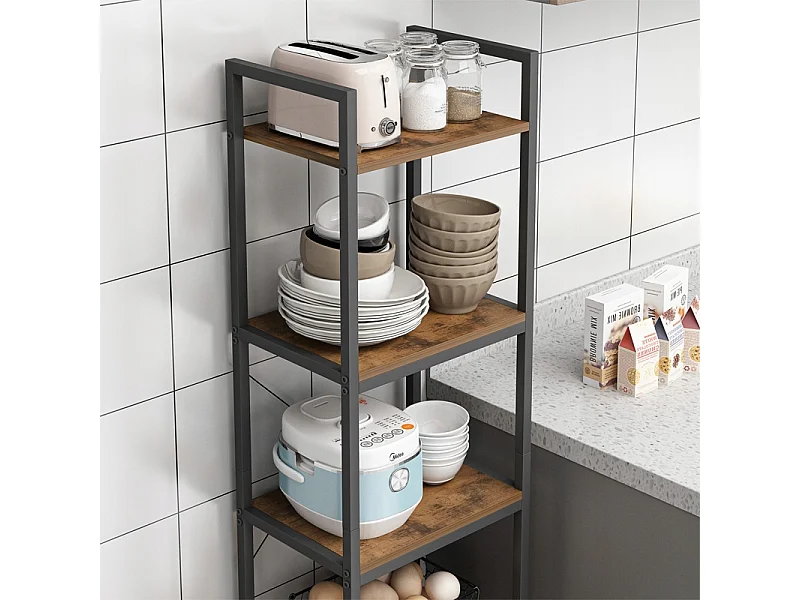 Libreria a scala alta a soppalco in metallo industriale 154 cm