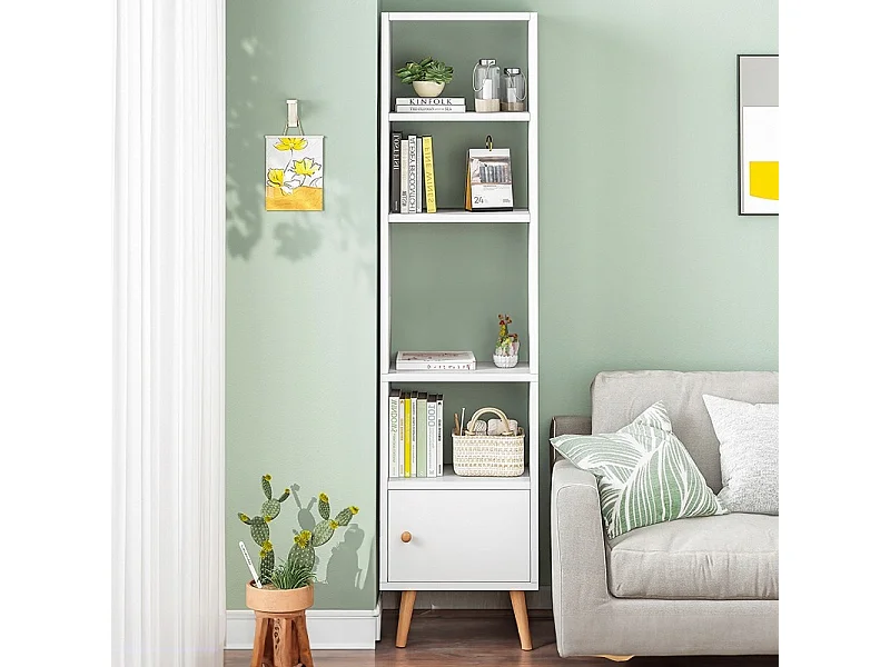 Libreria a muro bianca alta Scandinavian pole loft cabinet